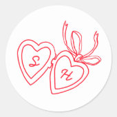 Whimsical Heart Locket Doodle Sketch Modern CUSTOM Ronde Sticker (Voorkant)