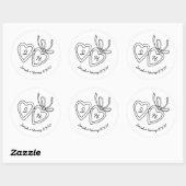 Whimsical Heart Locket Doodle Sketch Modern CUSTOM Ronde Sticker (Vel)
