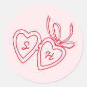 Whimsical Heart Locket Doodle Sketch Modern CUSTOM Ronde Sticker (Voorkant)