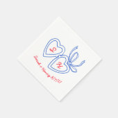 Whimsical Heart Locket Doodle Sketch Modern CUSTOM Servet (Hoek)