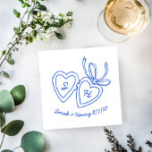 Whimsical Heart Locket Doodle Sketch Modern CUSTOM Servet