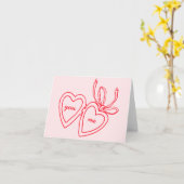 Whimsical Heart Locket Doodle Valentijnsdag Kaart (Gele Bloem)