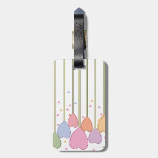 Whimsical Heart Lollipops Bagagelabel (Achterkant verticaal)