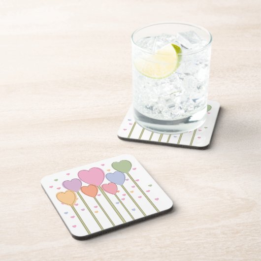 Whimsical Heart Lollipops Bier Onderzetter (Rechterzijde)