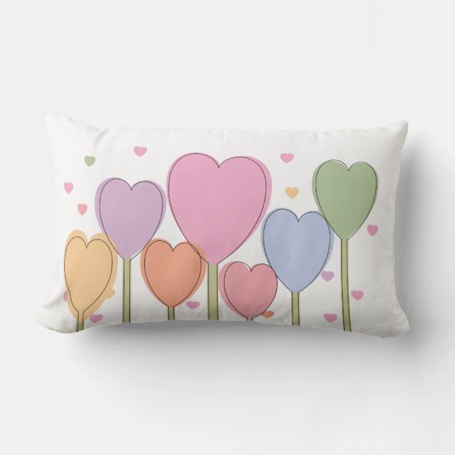 Whimsical Heart Lollipops Kussen (Voorkant)