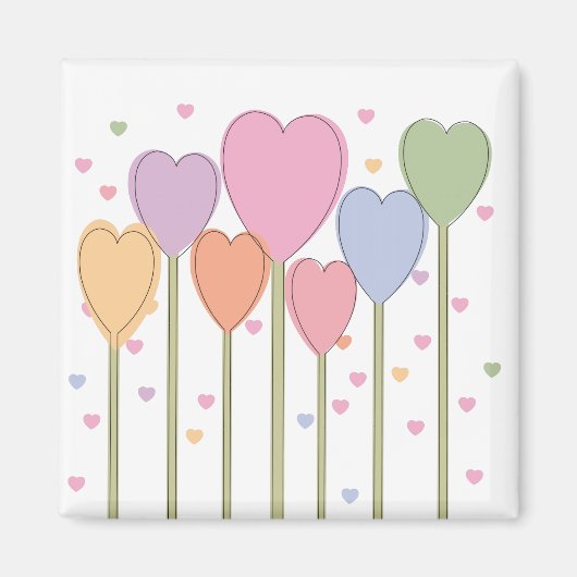 Whimsical Heart Lollipops Magneet (Voorkant)