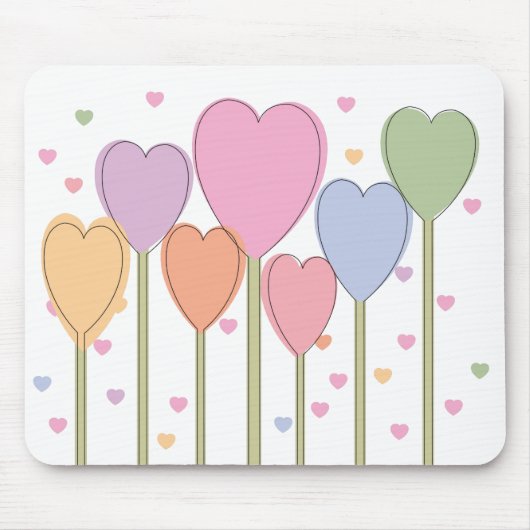 Whimsical Heart Lollipops Muismat (Voorkant)