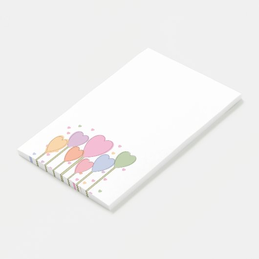 Whimsical Heart Lollipops Post-it® Notes (Schuin)