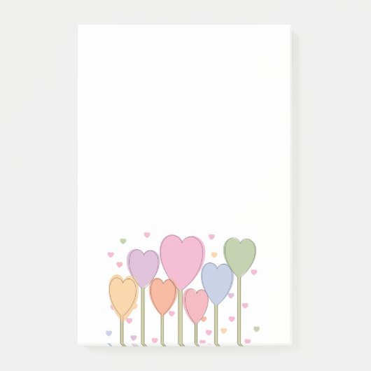 Whimsical Heart Lollipops Post-it® Notes (Voorkant)