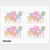 Whimsical Heart Lollipops Rechthoekige Sticker (Vel)