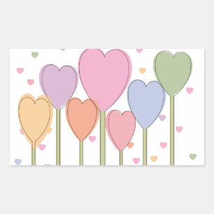 Whimsical Heart Lollipops Rechthoekige Sticker