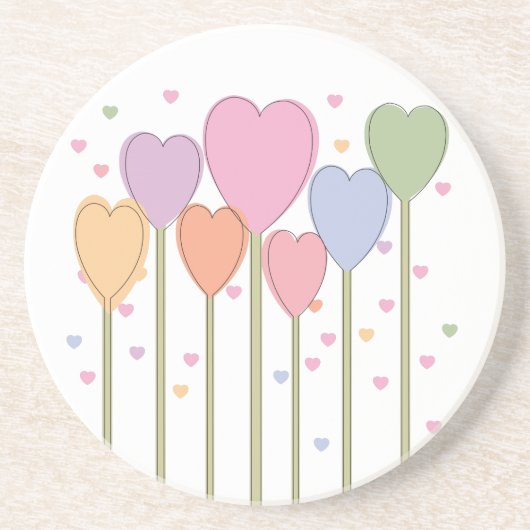 Whimsical Heart Lollipops Zandsteen Onderzetter (Voorkant)