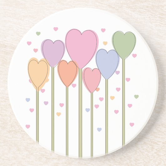 Whimsical Heart Lollipops Zandsteen Onderzetter (Voorkant)