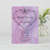 Whimsical Heart Paarse Waterverf Vrijgezellenfeest Kaart (Staand voorkant)