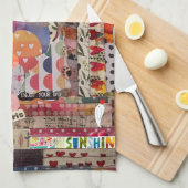 Whimsical Heart Paper Art Keukenhanddoek (Quarter Fold)