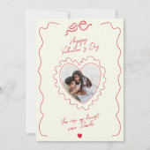 Whimsical Heart Photo Bow Frame Love Valentines Feestdagenkaart (Voorkant)