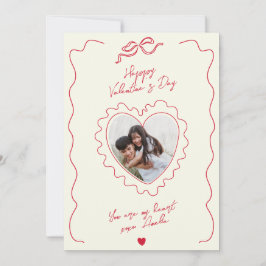Whimsical Heart Photo Bow Frame Love Valentines Feestdagenkaart