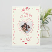 Whimsical Heart Photo Bow Frame Love Valentines Feestdagenkaart (Staand voorkant)