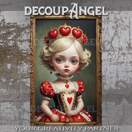 Whimsical Heart Princess - Decoupage - Tissuepapier