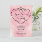 Whimsical Heart Roze Waterverf Vrijgezellenfeest Kaart (Staand voorkant)