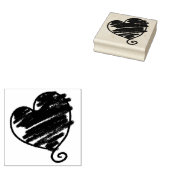 Whimsical Heart Rubberstempel (Gestempeld)