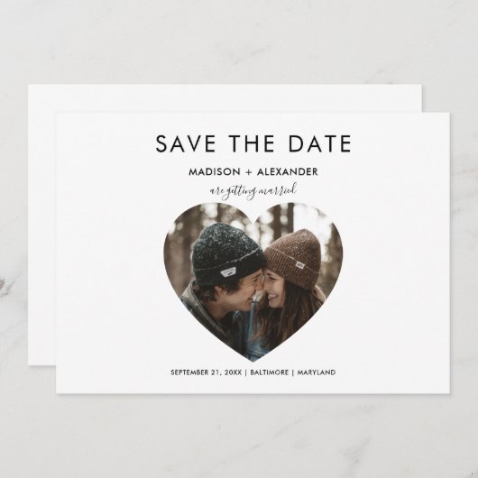 Whimsical Heart Save The Date Photo (Voorkant / Achterkant)