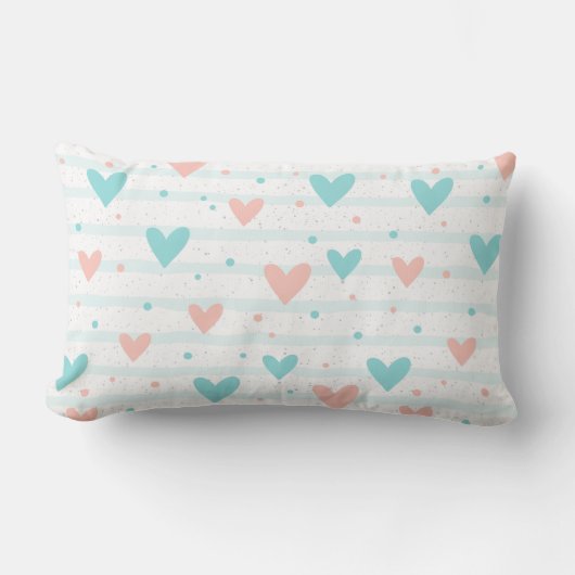 Whimsical Heart Striped Kussen (Voorkant)