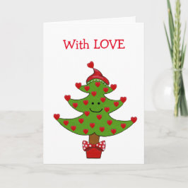 Whimsical Heart Tree Feestdagen Kaart