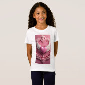 Whimsical Heart: Waterverf Roze T-shirt Design (Voorkant volledig)