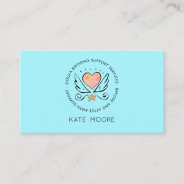 Whimsical Heart Wings Doula of vroedvrouw Geboorte Visitekaartje