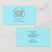 Whimsical Heart Wings Doula of vroedvrouw Geboorte Visitekaartje (Voorkant / Achterkant)