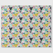 whimsical heart wrapping paper cadeaupapier (Vlak)