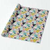 whimsical heart wrapping paper cadeaupapier (Uitgerold)