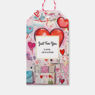 Whimsical Hearts and Love Letters Just for You Cadeaulabel