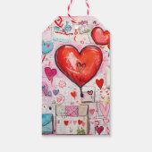Whimsical Hearts and Love Letters Just for You Cadeaulabel (Achterkant)