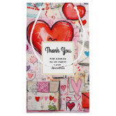 Whimsical Hearts and Love Letters Party Bedankt Klein Cadeauzakje (Achterkant)