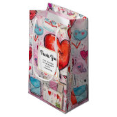 Whimsical Hearts and Love Letters Party Bedankt Klein Cadeauzakje (Voorkant Gekanteld)