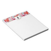 Whimsical Hearts and Love Letters Patroon Monogram Notitieblok (Schuin)