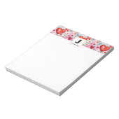 Whimsical Hearts and Love Letters Patroon Monogram Notitieblok (Linkerzijde)