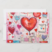 Whimsical Hearts and Love Letters Valentijnsdag Feestdagenkaart (Achterkant)