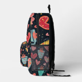 Whimsical Hearts en Coffee Cups Patroon Bedrukte Rugzak (Rechts)