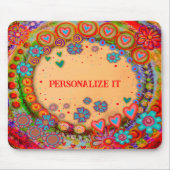 Whimsical Hearts en Flower Custom Inspirivity Muismat (Voorkant)