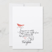  Whimsical Hearts Green Coral Invitation Kaart (Achterkant)