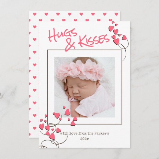 Whimsical Hearts knuffels en kussen Valentijn Feestdagenkaart (Voorkant / Achterkant)