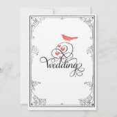  Whimsical Hearts Mint en Coral Invitation Kaart (Achterkant)