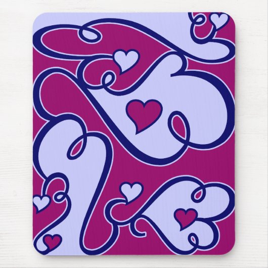 Whimsical Hearts mousepad Muismat (Voorkant)
