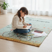 Whimsical Hearts & Petals: Sweet Birthday Bicycle  Fleece Deken