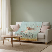 Whimsical Hearts & Petals: Sweet Birthday Bicycle  Fleece Deken