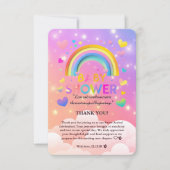 Whimsical Hearts & Rainbows Baby shower Bedankkaart (Voorkant)