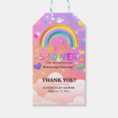 Whimsical Hearts & Rainbows Baby shower Cadeaulabel (Voorkant)